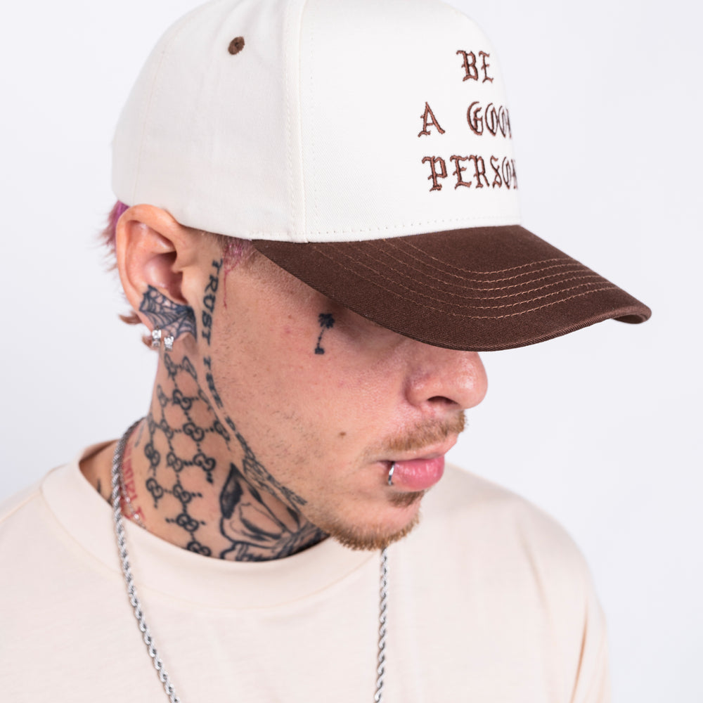 
                      
                        Saint Script Snapback Hat - Cream/Brown
                      
                    