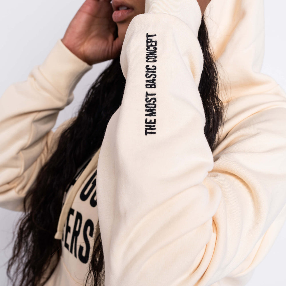 
                      
                        Signature Embroidered Hoodie - Cream/Black
                      
                    