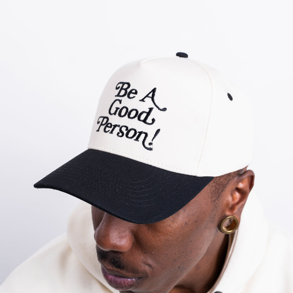 
                      
                        Exclamation Snapback Hat - Cream/Black
                      
                    