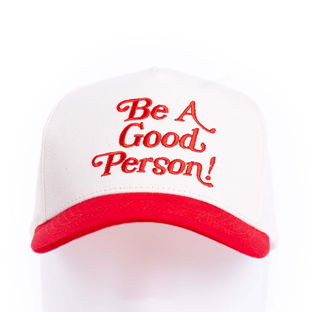 Exclamation Snapback Hat - Cream/Red