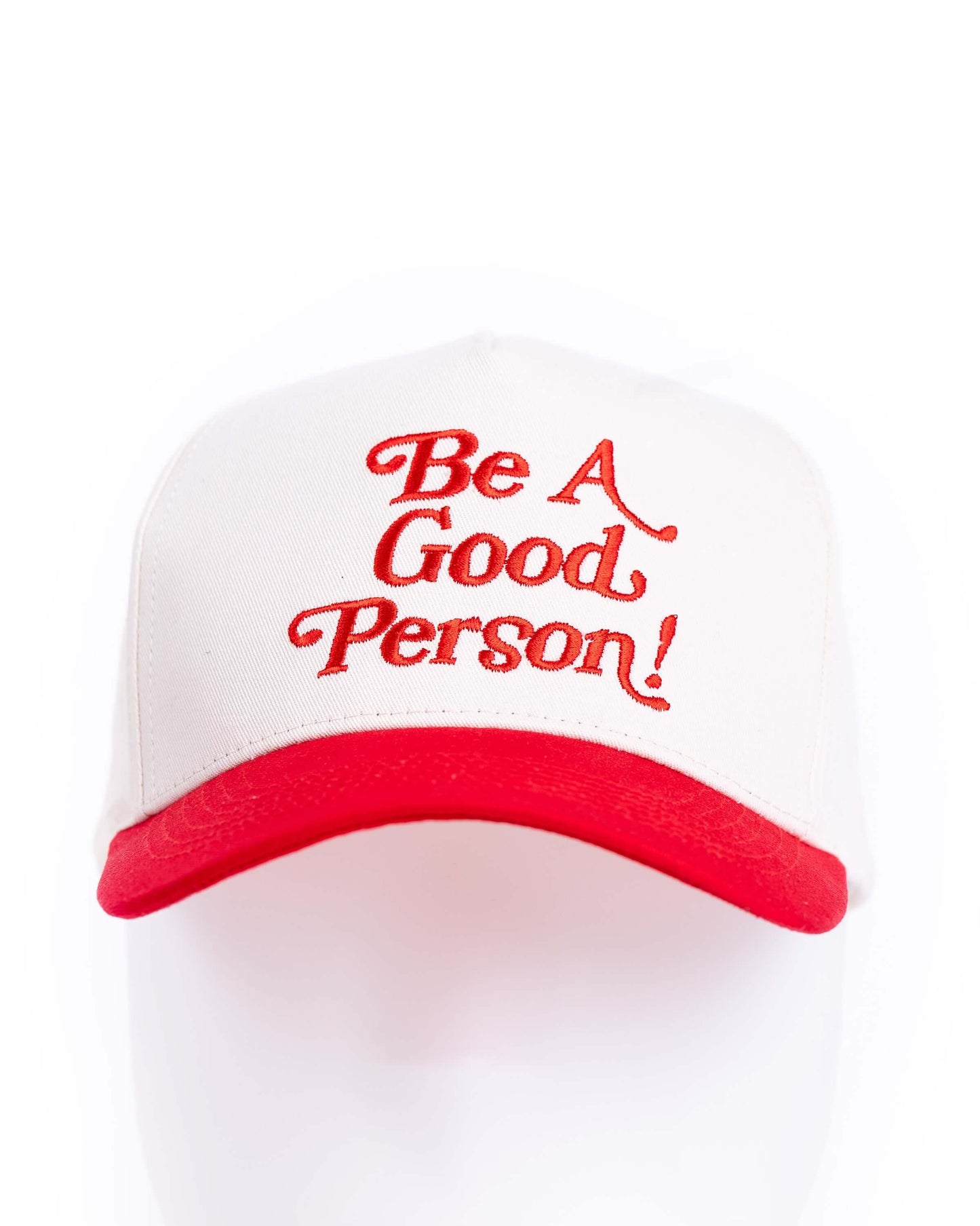 Exclamation Snapback Hat - Cream/Red