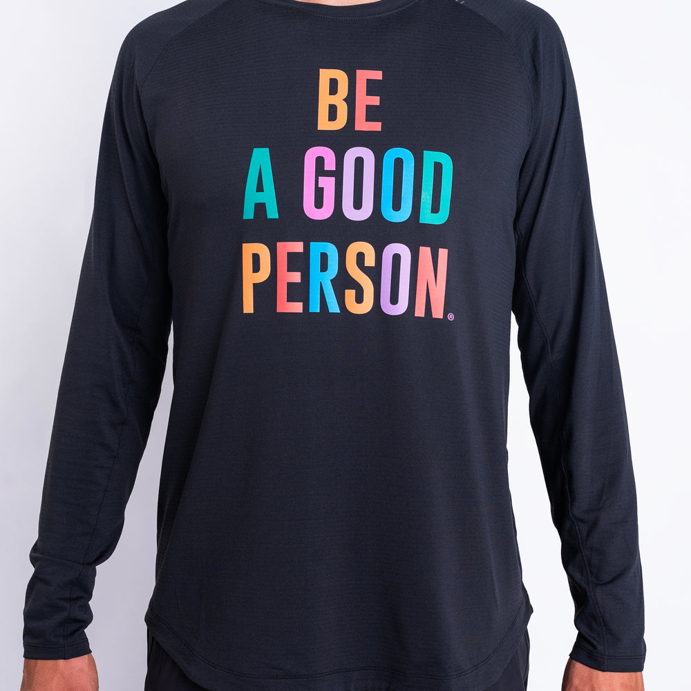 License to Train Long-Sleeve Shirt - Black - lululemon // BE A GOOD PERSON *Pre-Order*