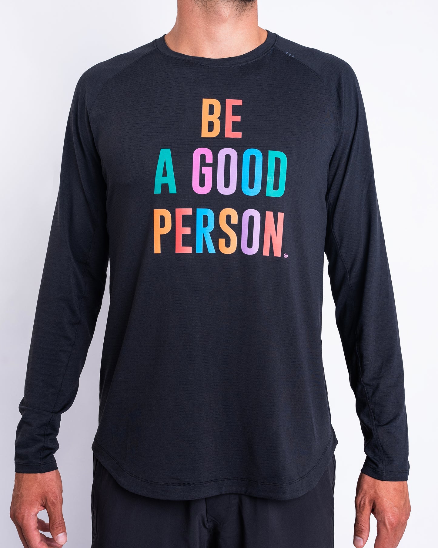 License to Train Long-Sleeve Shirt - Black - lululemon // BE A GOOD PERSON *Pre-Order*