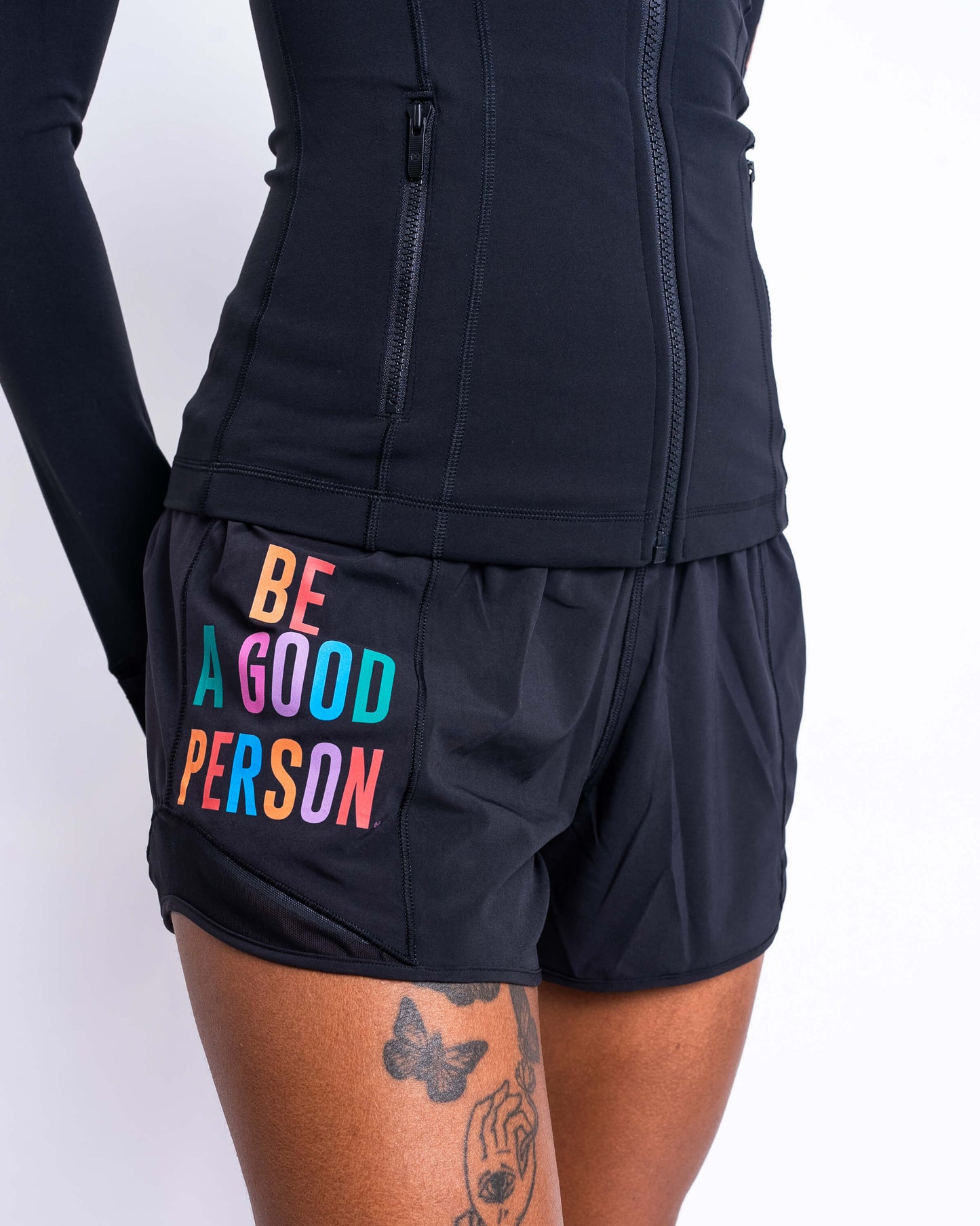 Hotty Hot Low-Rise Lined Short 4" - Black - lululemon // BE A GOOD PERSON *Pre-Order*