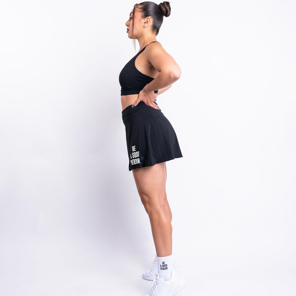 
                      
                        Lightweight High-Rise Tennis Skirt - Black - lululemon // BE A GOOD PERSON *Pre-Order*
                      
                    