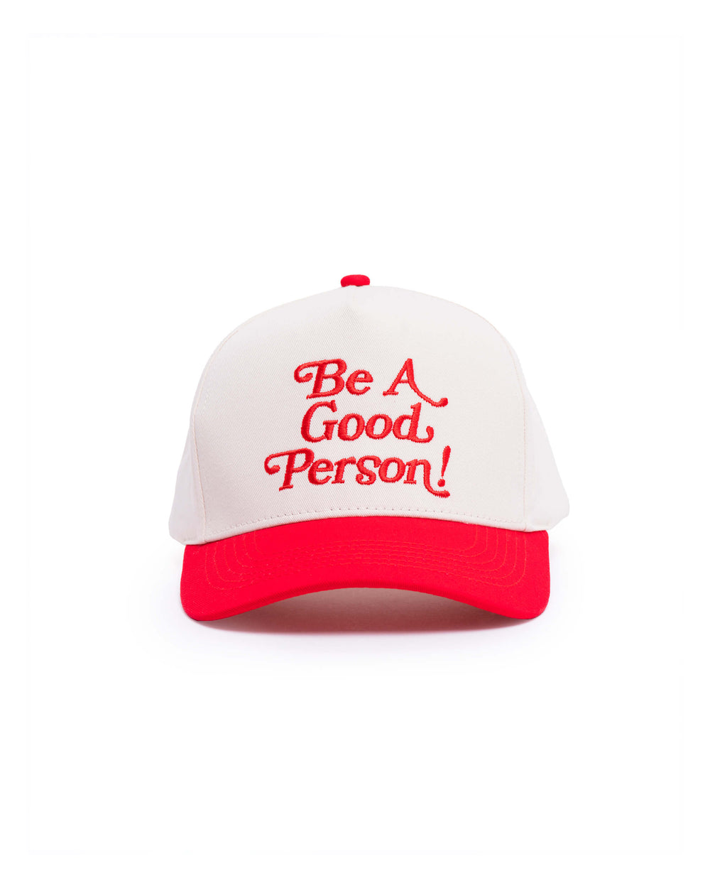 Exclamation Snapback Hat - Cream/Red