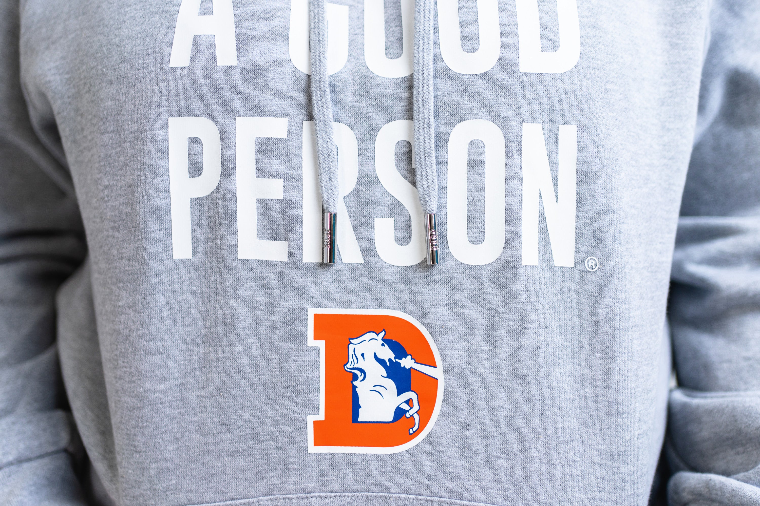 Men's Be A Good Person White Denver Broncos T-Shirt