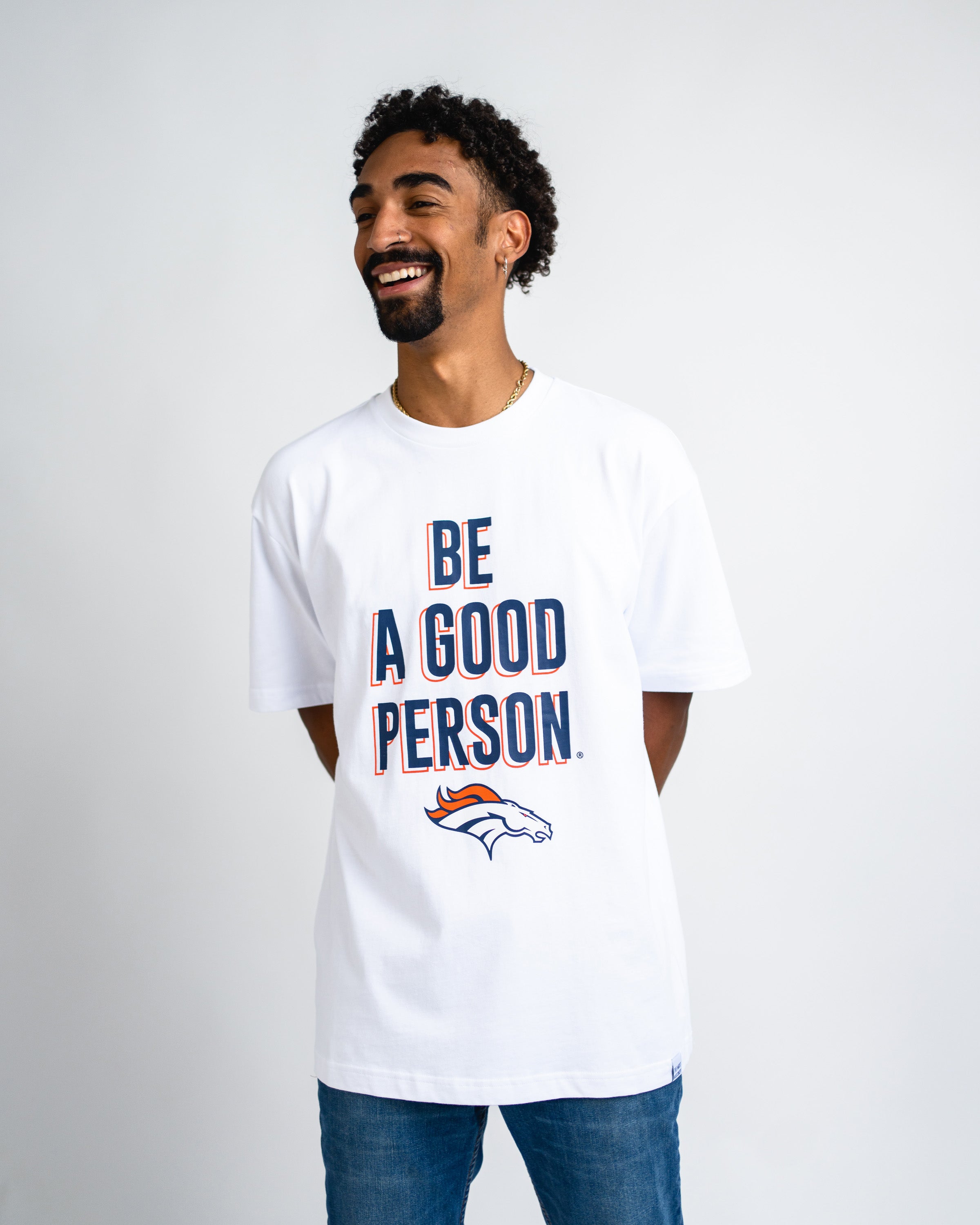 BAGP x Broncos T-shirt - White – Be A Good Person