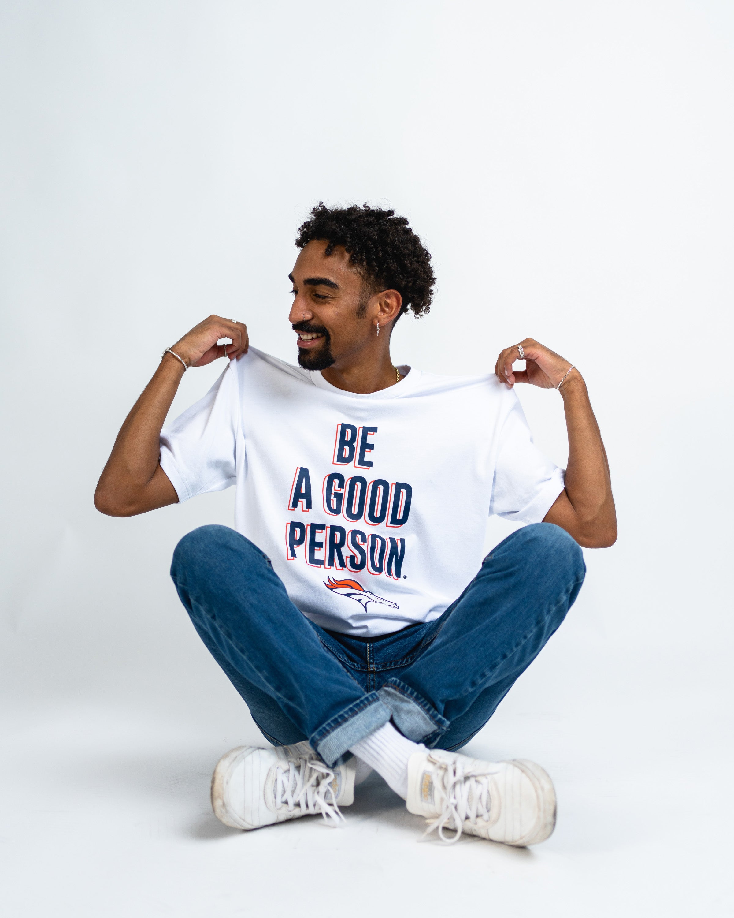 Be A Good Person White Denver Broncos T-Shirt, hoodie, sweater