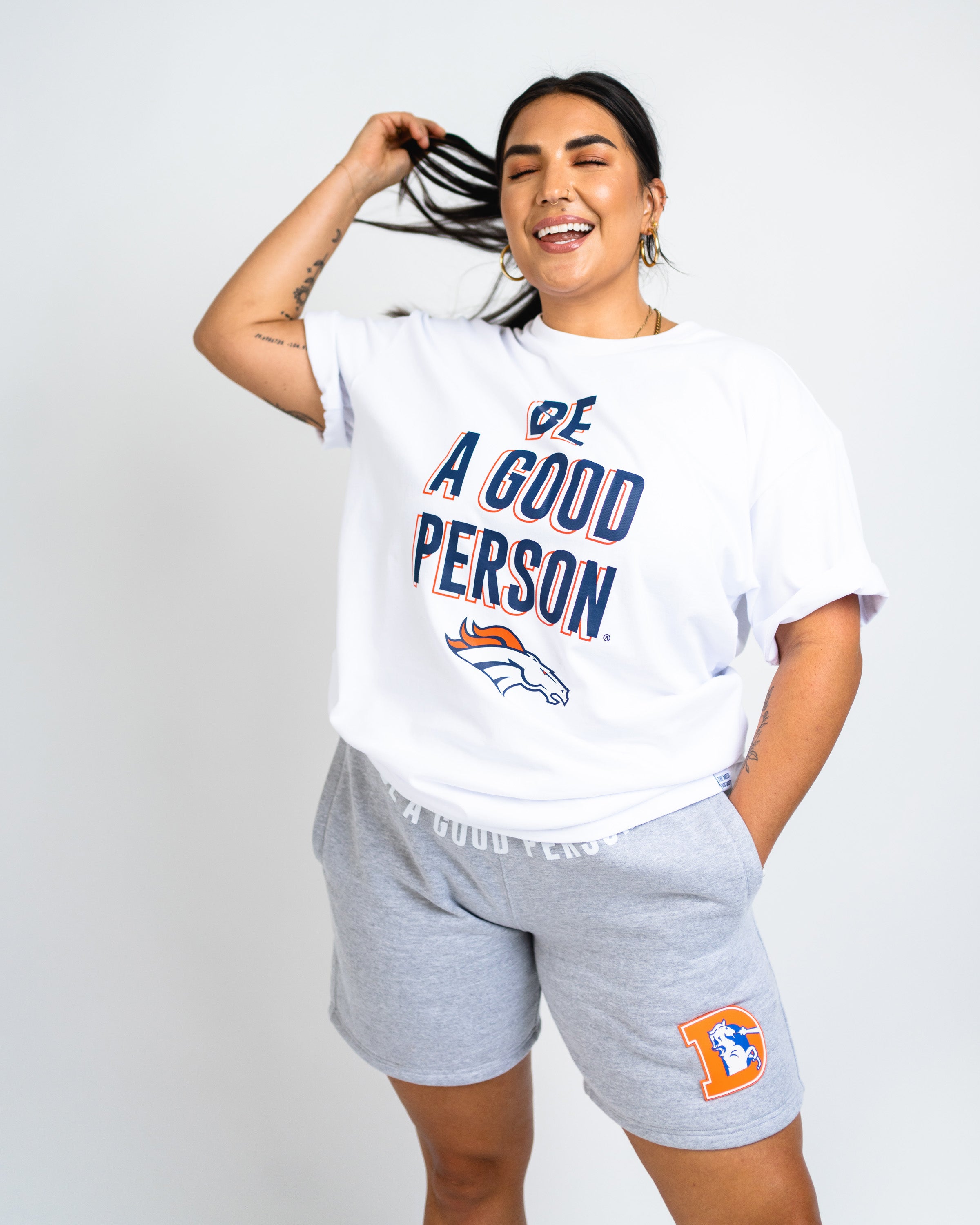 Be A Good Person White Denver Broncos T-Shirt, hoodie, sweater